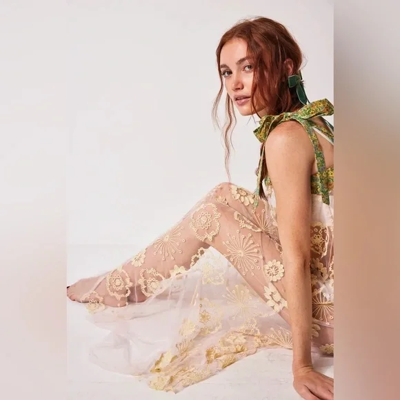 Free People Intimately Bali Flower Fields Maxi Slip - Picture 3 of 13